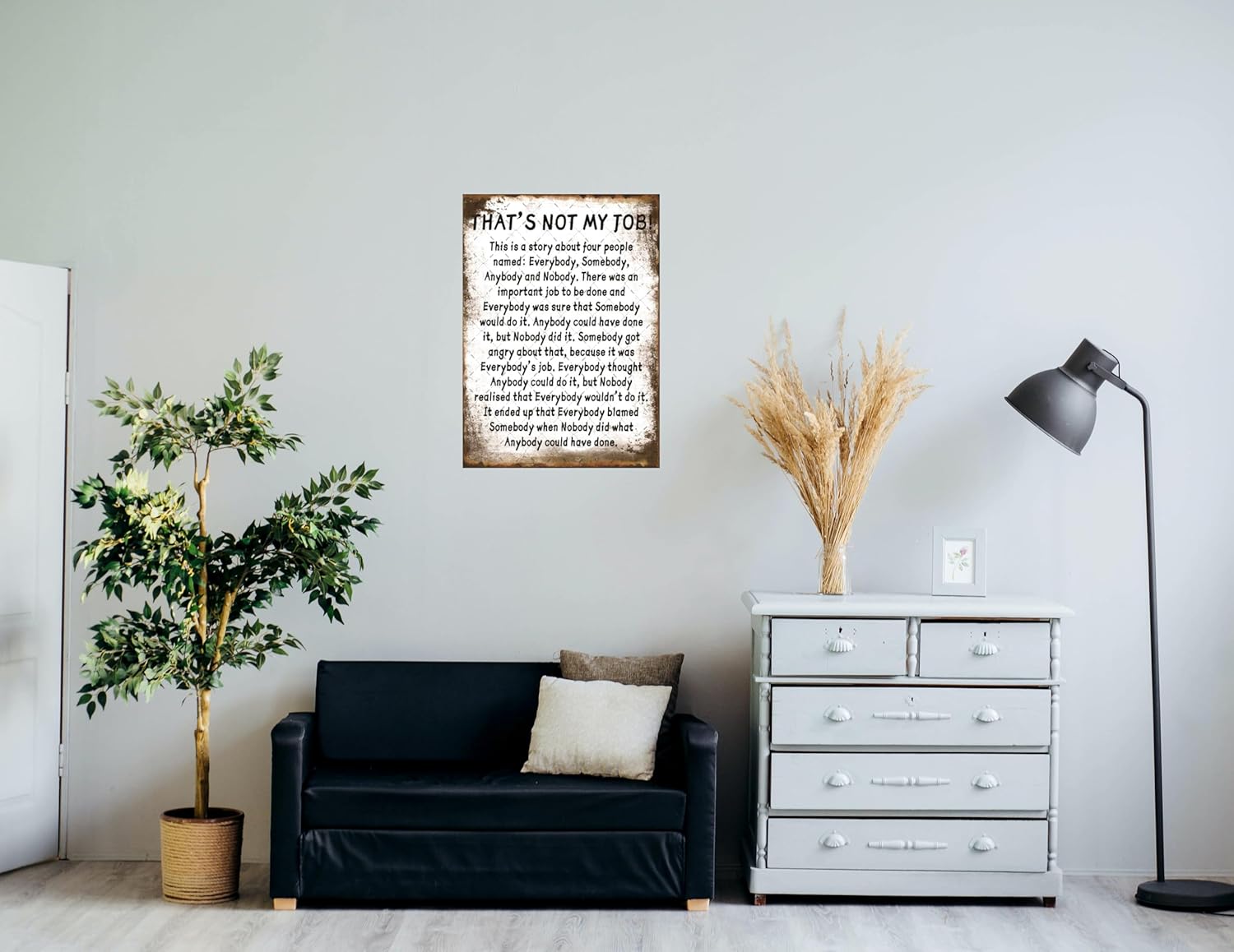 EMOHAT Funny Metal Tin Sign That's Not My Job Story Sign Fun Wall Art Vintage Plague Poster Retro Inspirational Decorations Home Decor Gifts for Home Office Living Room 12x8 Inches - Image 5