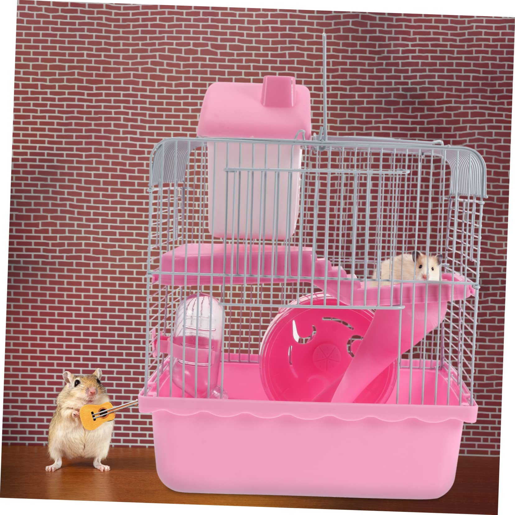 Toyvian Cage Double Couche pour Hamster Petit Nid de Jeu et Durable Maison Transportable pour Petits Animaux