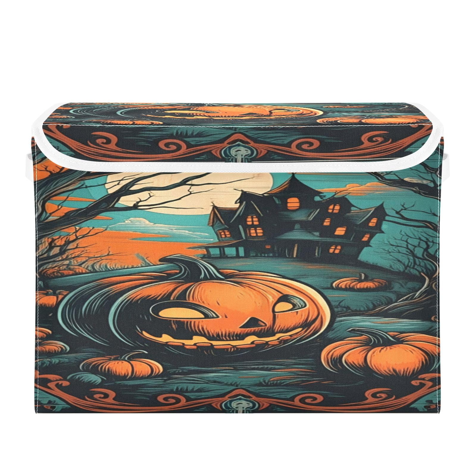 Panier de rangement Halloween pour chambre et décoration automnale de bureau