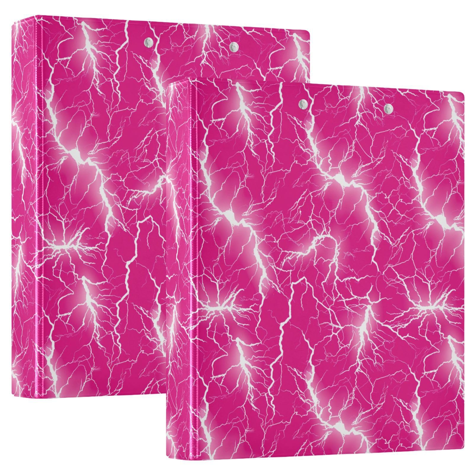 Lightning Powder Beautiful 3 Ring Binders Pattern Round Ring Binders Organizer for Letter Size with Clipboard Holds for 200 Sheets for Office School Woman Man 2PC