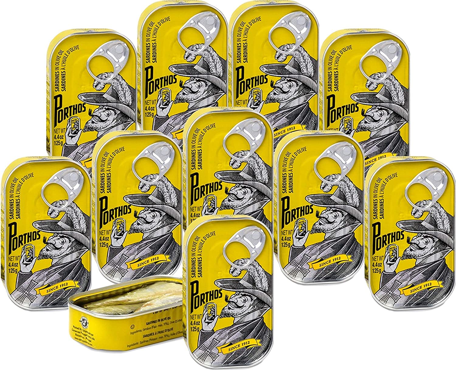 Portugiesische Sardinen in Olivenöl 10 x 125 g - Hohes Omega-3-Gehalt / Portugal