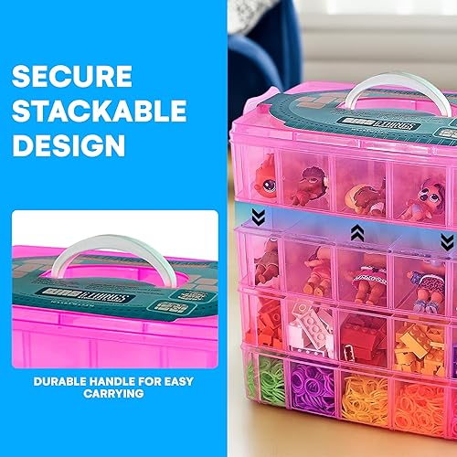 Miniatura 32 de Bins & Things - Organizador de juguetes apilable, compatible con muñecas LOL Surprise, LPS, Shopkins, Tsum Tsum y Lego, caja portátil ajustable