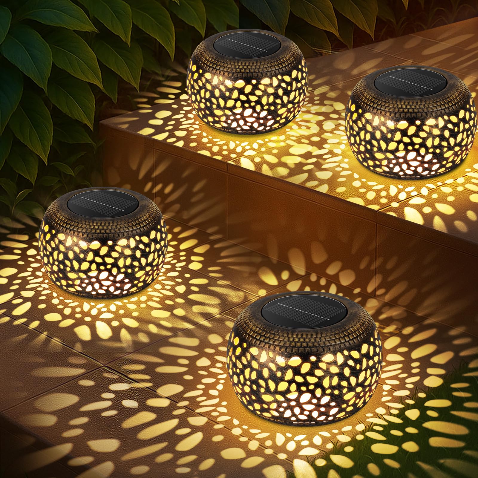 Amazon.com: Solar Lantern Outdoor Patio Decor: 4 Pack Solar