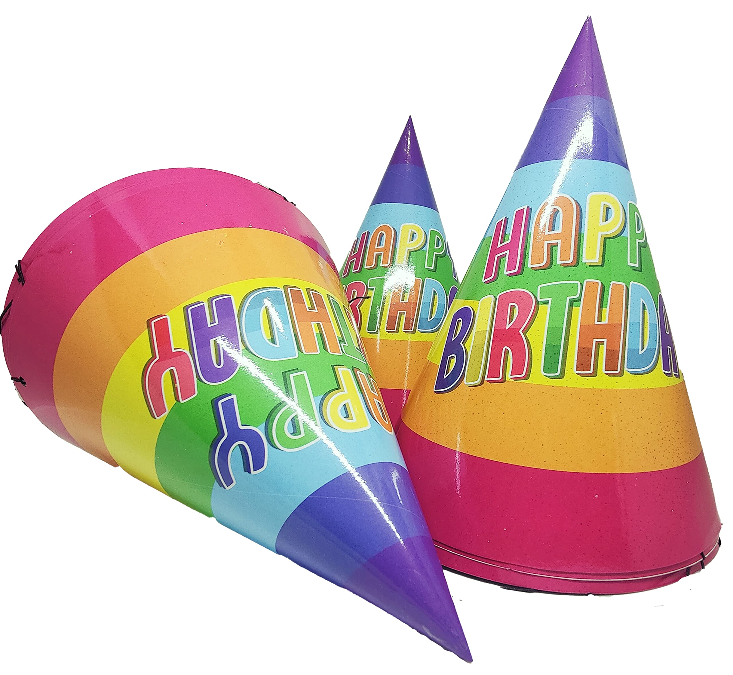 PartyToko Rainbow Party Hats (Multicolor)- 10pcs 2