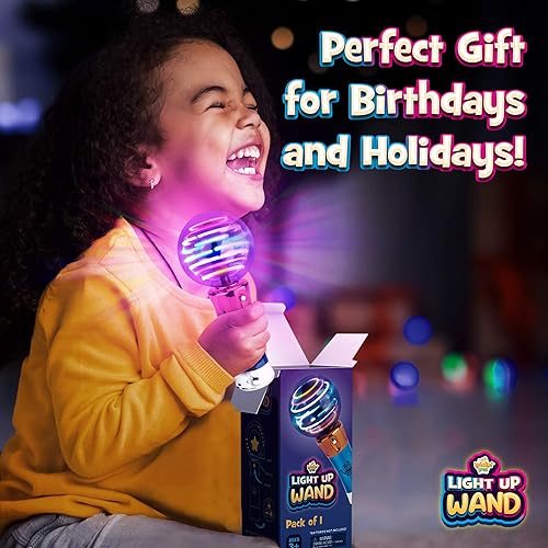 Miniatura 6 de IPIDIPI TOYS Varita mágica giratoria con luz para niños, paquete de 2, varita sensorial LED  juguetes iluminados para calcetines de Navidad, regalo