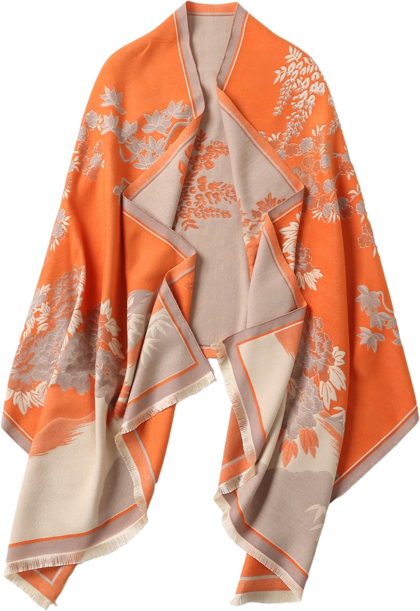 Womens Pashmina Shawl Wrap Scarf - Elegant Dressy Evening Poncho Cape for Formal and Wedding Outfits