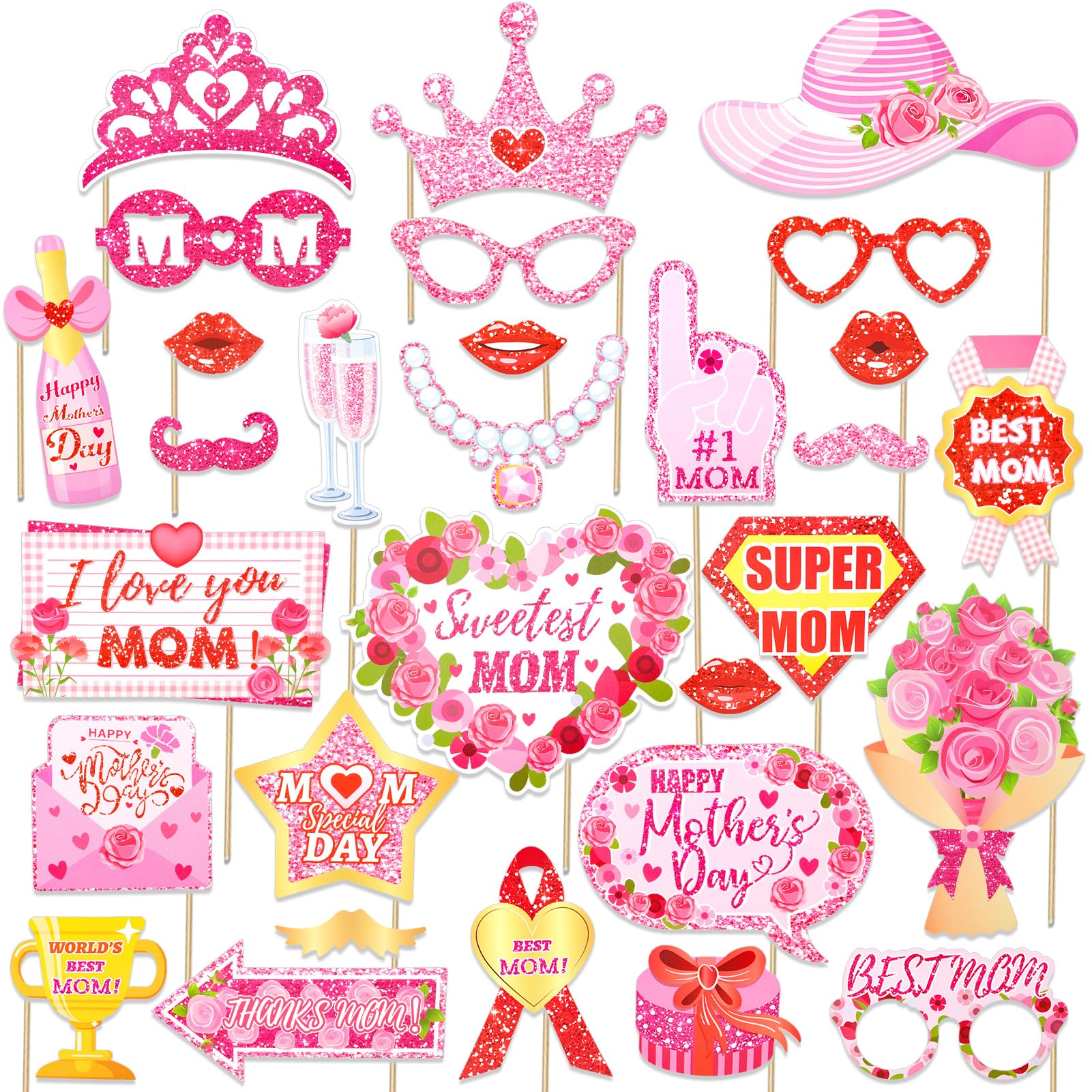 I Love You Mom accessoires photomaton pour déclarer votre amour en images de fête