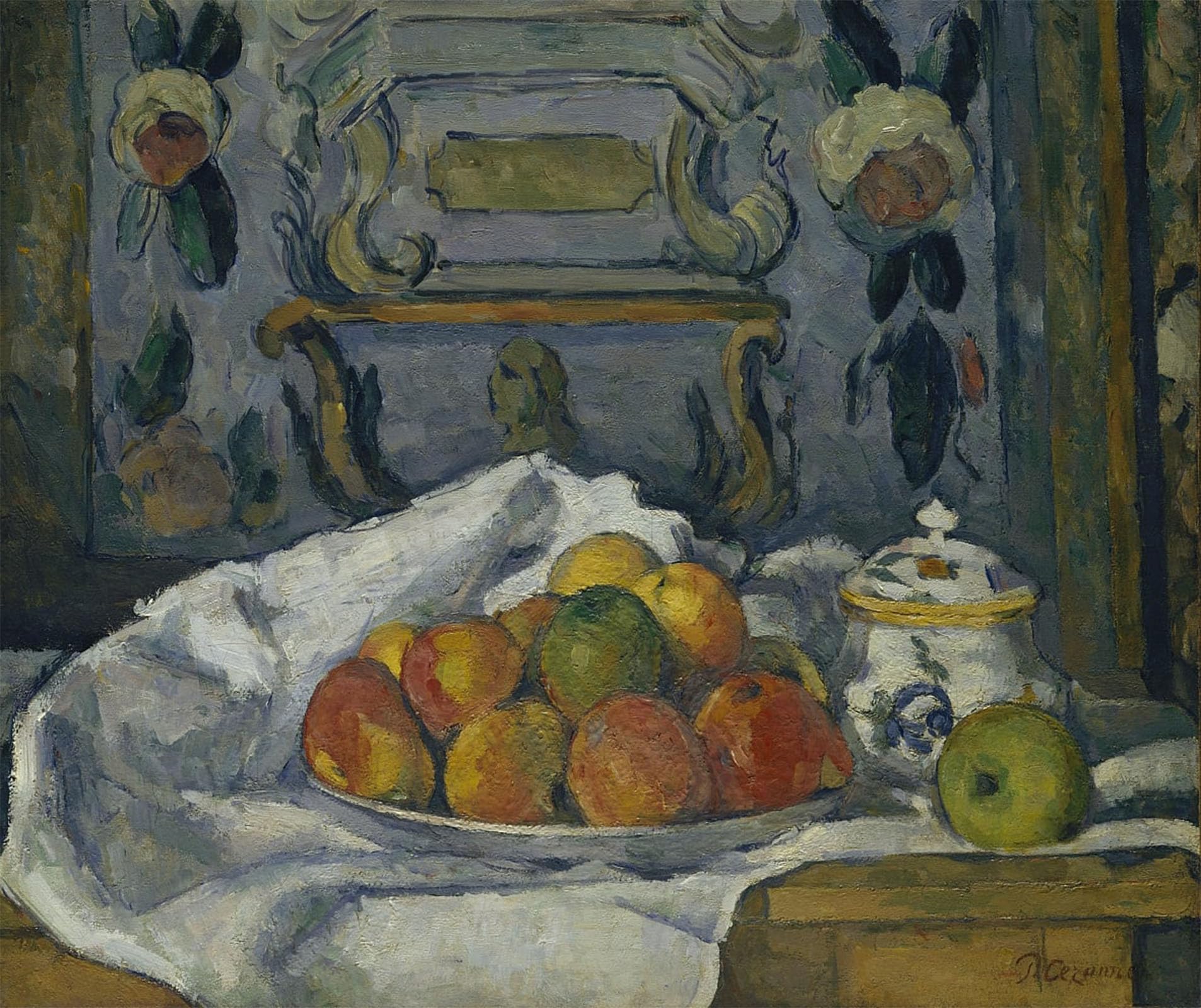ARTXLXXBN Famous Painting Art Wall Decor Abstract Art Picture Dish of Apples by Paul Cézanne Animal Pictures for Home Decor 60x90cm