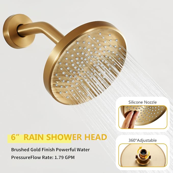 Set de grifería para ducha Tohlar color oro cepillado miniatura 6