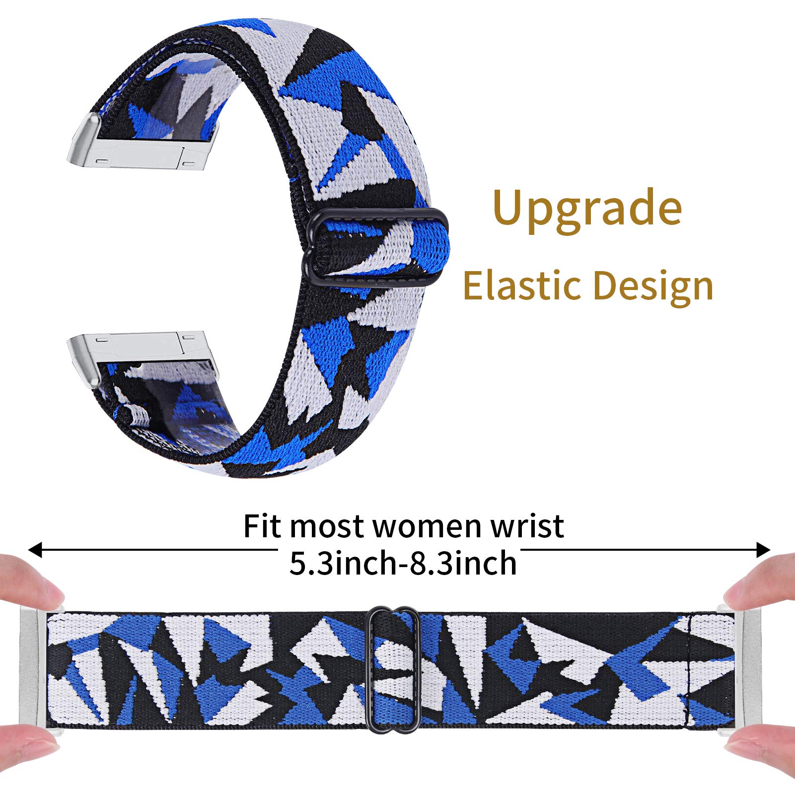 TRISTRAPS Nylon Watch Strap Compatible with Fitbit Versa 3/Sense Strap,Soft Elastic Breathable Replacement Sport Wristbands for Men/Women,18 Colours for Chosen (Camouflage) - Image 3
