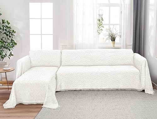Miniatura 9 de HOMERILLA Fundas de sofá modular para sofá modular en forma de L, 2 piezas, fundas de sofá para mascotas y perros, protector de muebles (blanco, XXL)