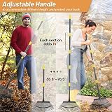 FLY HAWK Râteau à Feuilles, 165cm Râteau de Jardin avec Manche Réglable et 25 Dents Renforcées, 45cm Grande Surface Râteau de Jardin pour Nettoyer Plantes, Pelouse et Cour - 4