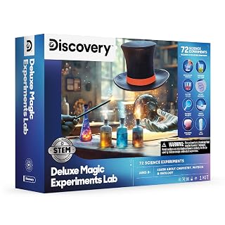Discovery™ Magic Science Lab – 72 STEM Experiments for Kids| Reactions, Illusions, Crystals, Slime & Light Tricks| DIY Chemistry Project Kit| Educational Learning Toy| Physics Activity Set Ages 8+ - Amazon product rated Grade A