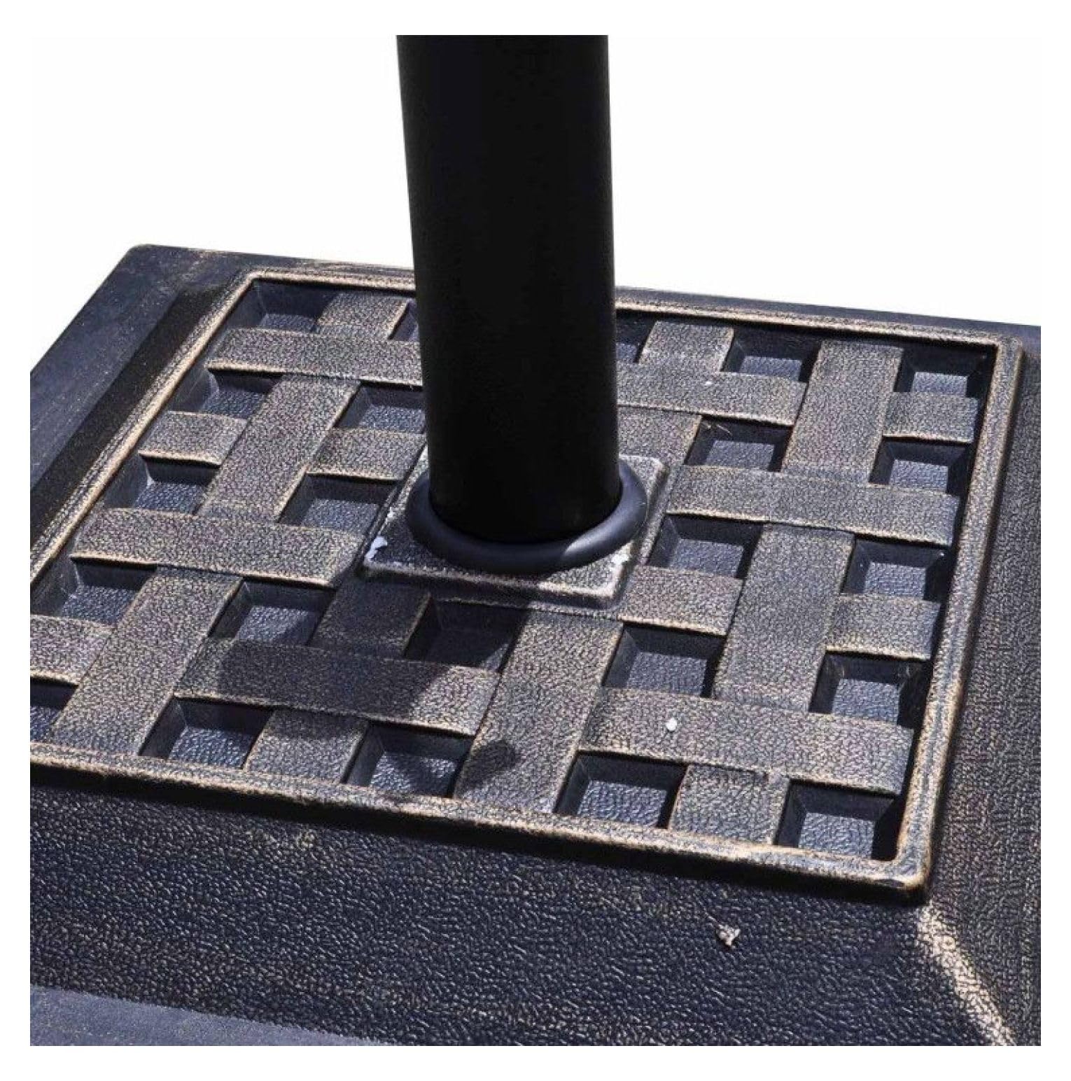 Questa Base per ombrellone Resistente da 13,6 kg (30 libbre) - Supporto Quadrato in Bronzo da 44,5 cm (17,5") per Patio, Giardino, terrazza, Balcone - Supporto Regolabile per Asta per ombrel