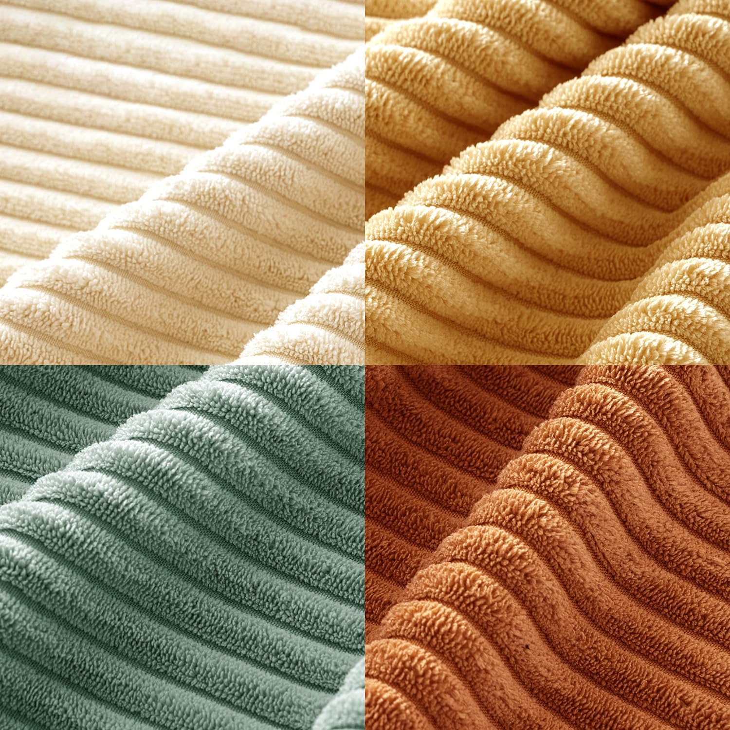 MIULEE Boho Farmhouse Throw Pillow Covers 18x18 Inch Set of 4 Summer Modern Natural Decorative Cushion Covers Soft Corduroy Spring Decor for Couch Bed Sofa Living Room Orange Teal Gradient Series - Image 2