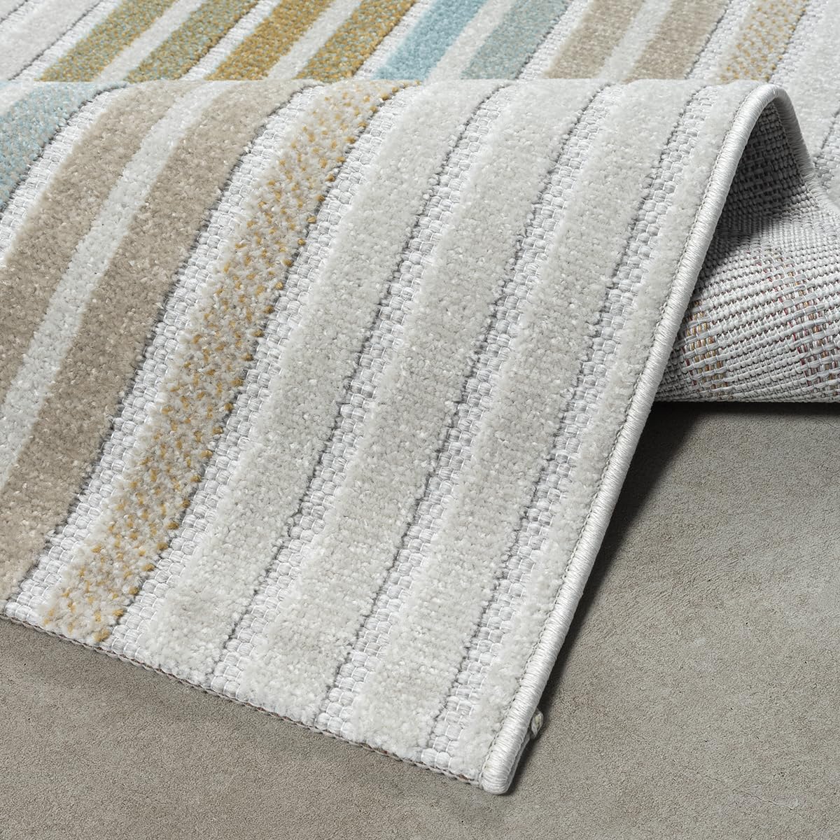 the carpet Porto Outdoor Tappeto, Robusto, Design moderno, Resistente alle intemperie e ai raggi UV, Ideale per balcone, terrazza, giardino d'inverno, cucina e sala da pranzo, Multi-3, 120 x 160 cm