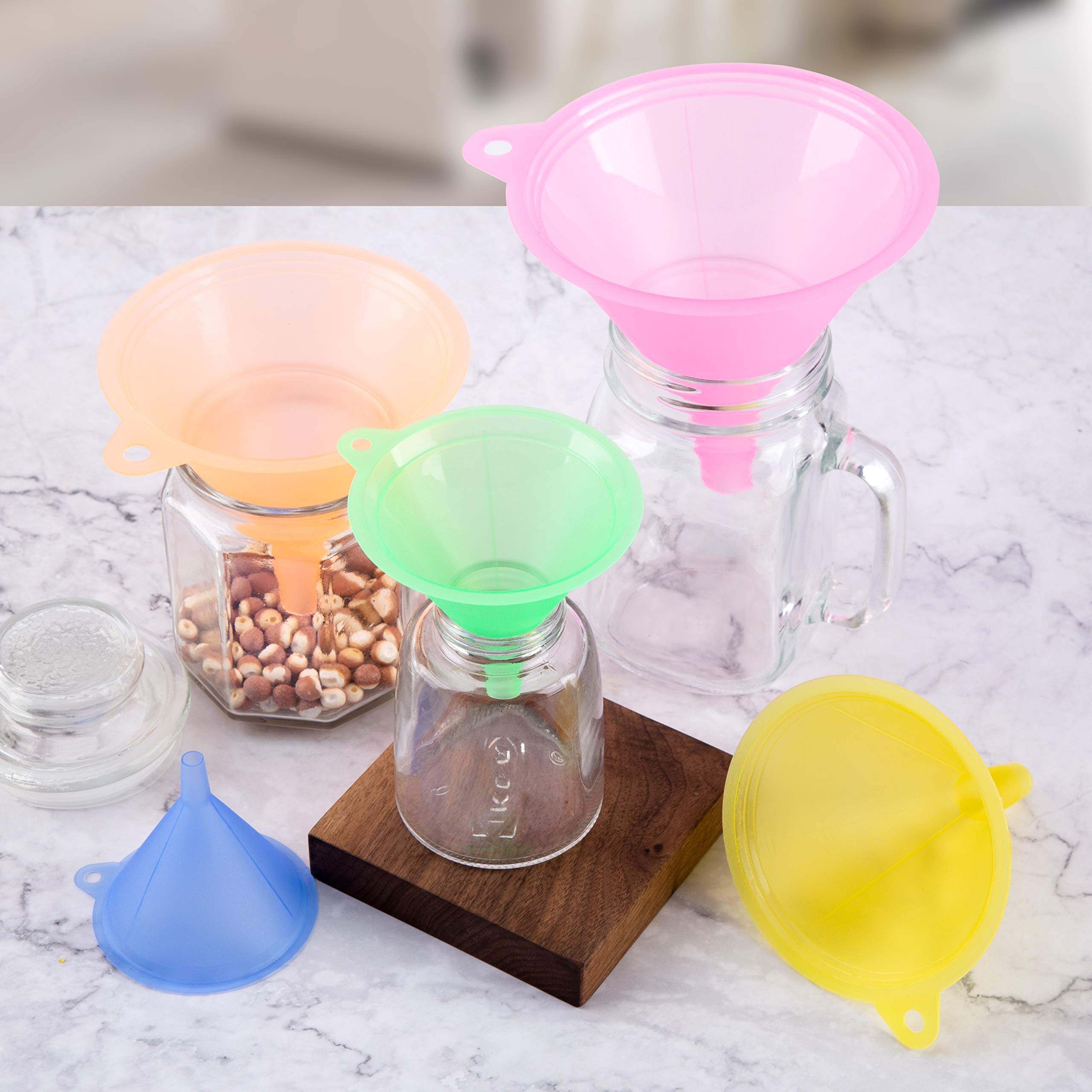 Amazon | 5サイズのミニプラスチックじょうごセット 細い注ぎ口付き  