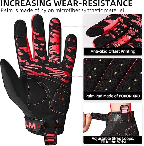 Miniatura 3 de ILM Guantes de motocicleta para adultos, motocross, ATV MTB, guantes de bicicleta de montaña, guantes de pantalla táctil de dedo completo para