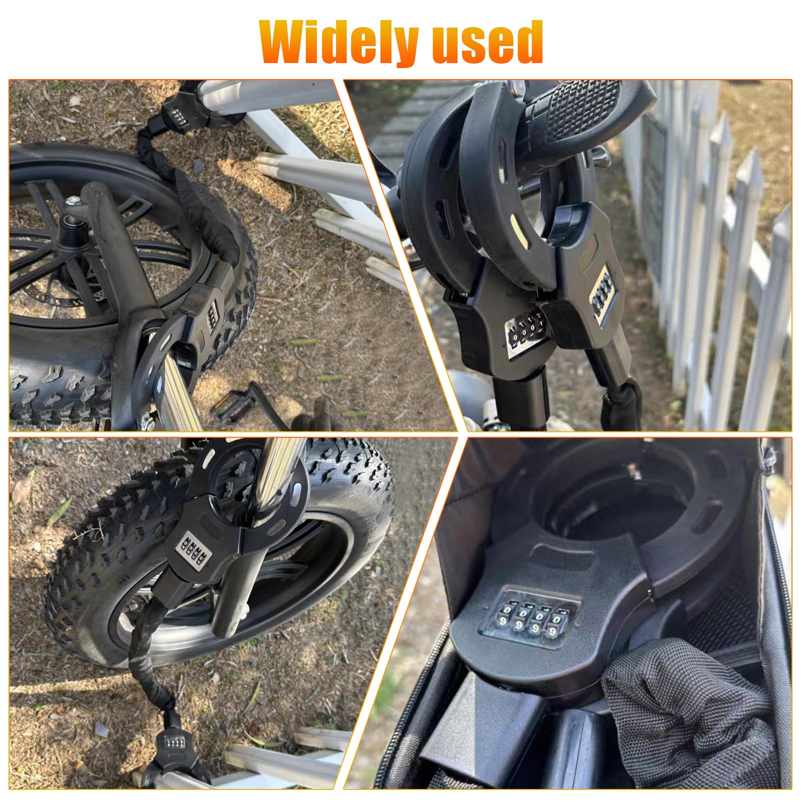 Antivol pour scooter électrique, vélo pliable de 91 cm, haute sécurité, antivol pour trottinette électrique, VTT, vélo de route (B)