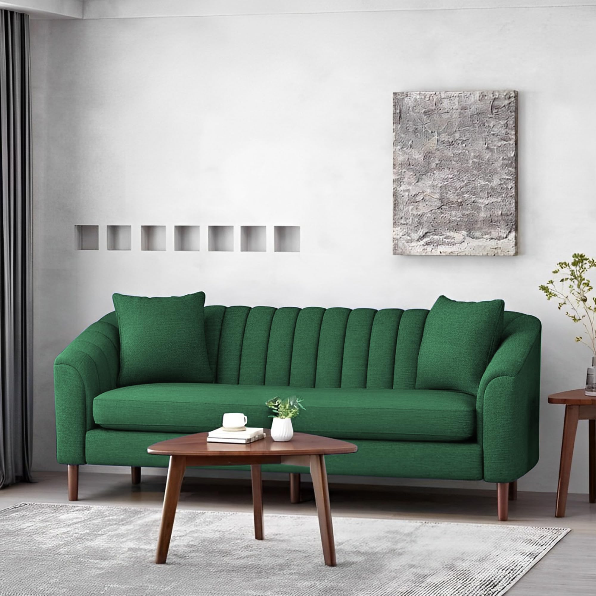 Casaliving Doraldo 3 Seater Sofa Set for Living Room (Green Colour) Premium Fabric Sofa (B0D56P8ZNK) Amazon Price History, Amazon Price Tracker