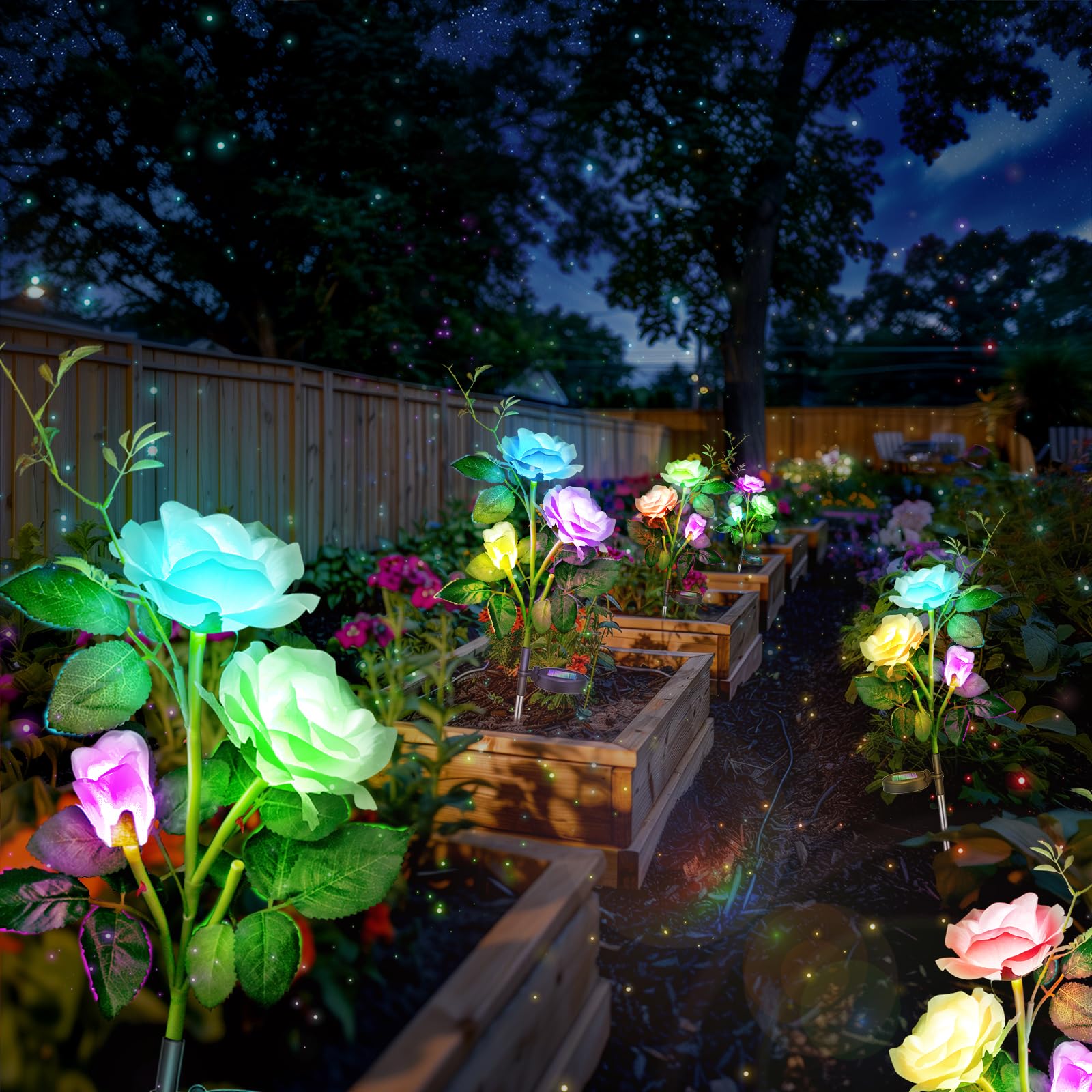 Sakulight Luci Solari Esterno, 2 Pezzi Lucciole Solari da Giardino, IP65 Imperm Decorazioni