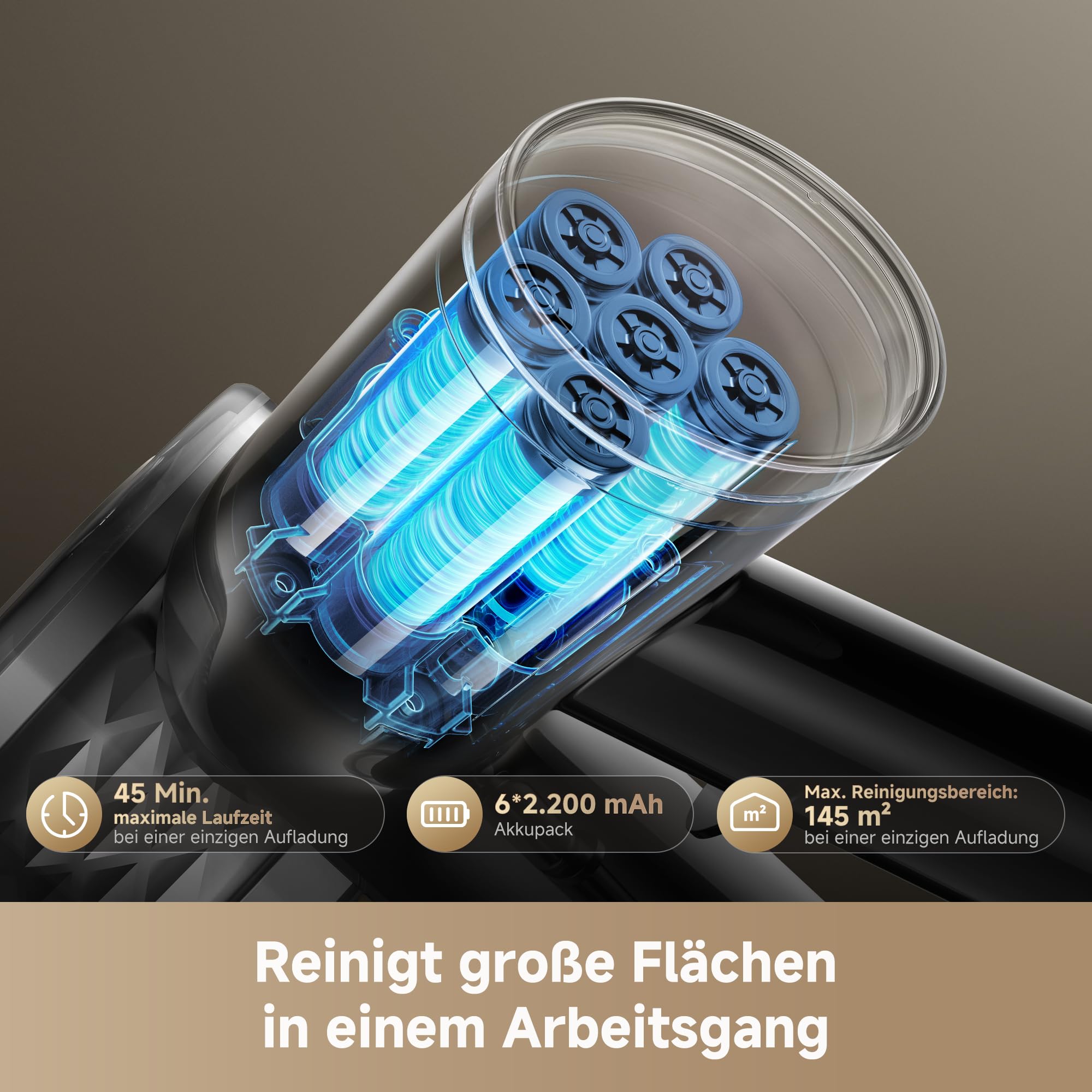 dreame R10s Lite-A Akku Staubsauger, 25 000Pa/75 AW Saugkraft, Klapprohr | LED-Bürste mit Anti-Verwicklung, Entleerung per Knopfdruck, LED-Display, bis zu 45 Min. Laufzeit, 99,9 % Filterleistung