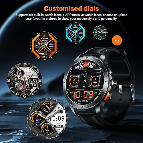 Miniatura 7 de Reloj inteligente para hombres y mujeres, responderhacer llamadas, reloj AMOLED de fitness de 1.43 pulgadas con monitor de presión
