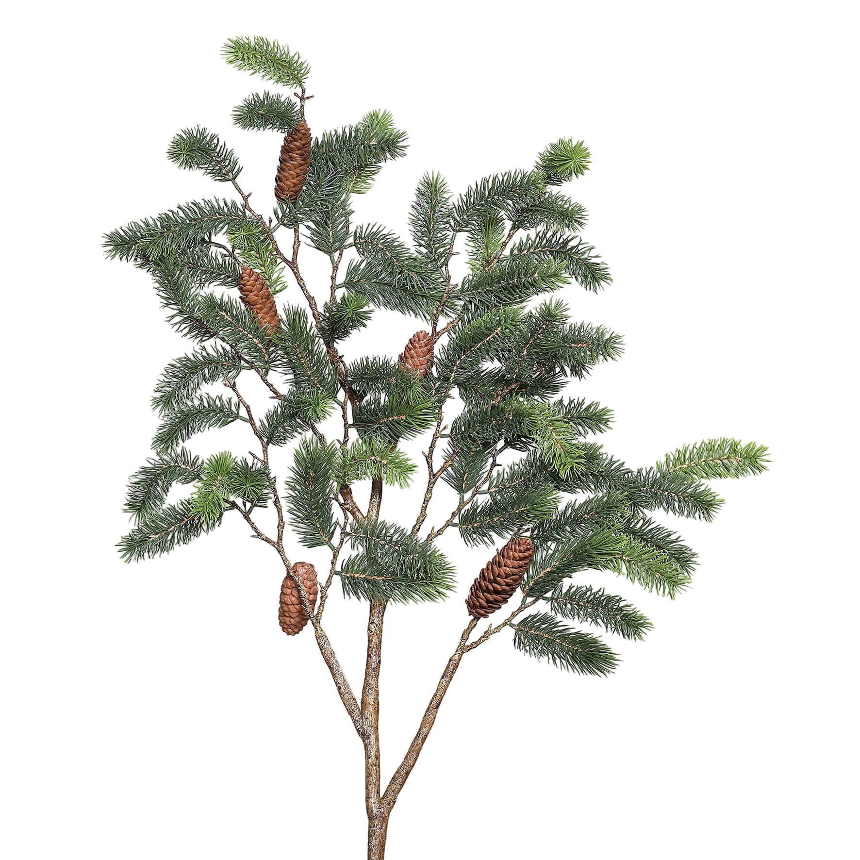 Seidenblumen Roß Riesiger Fichtenzweig mit Zapfen DP künstliche Fichte Tanne Kunstfichte Kunsttanne Tannenzweig Kunststoff 100% PE Spritzguss (130cm)