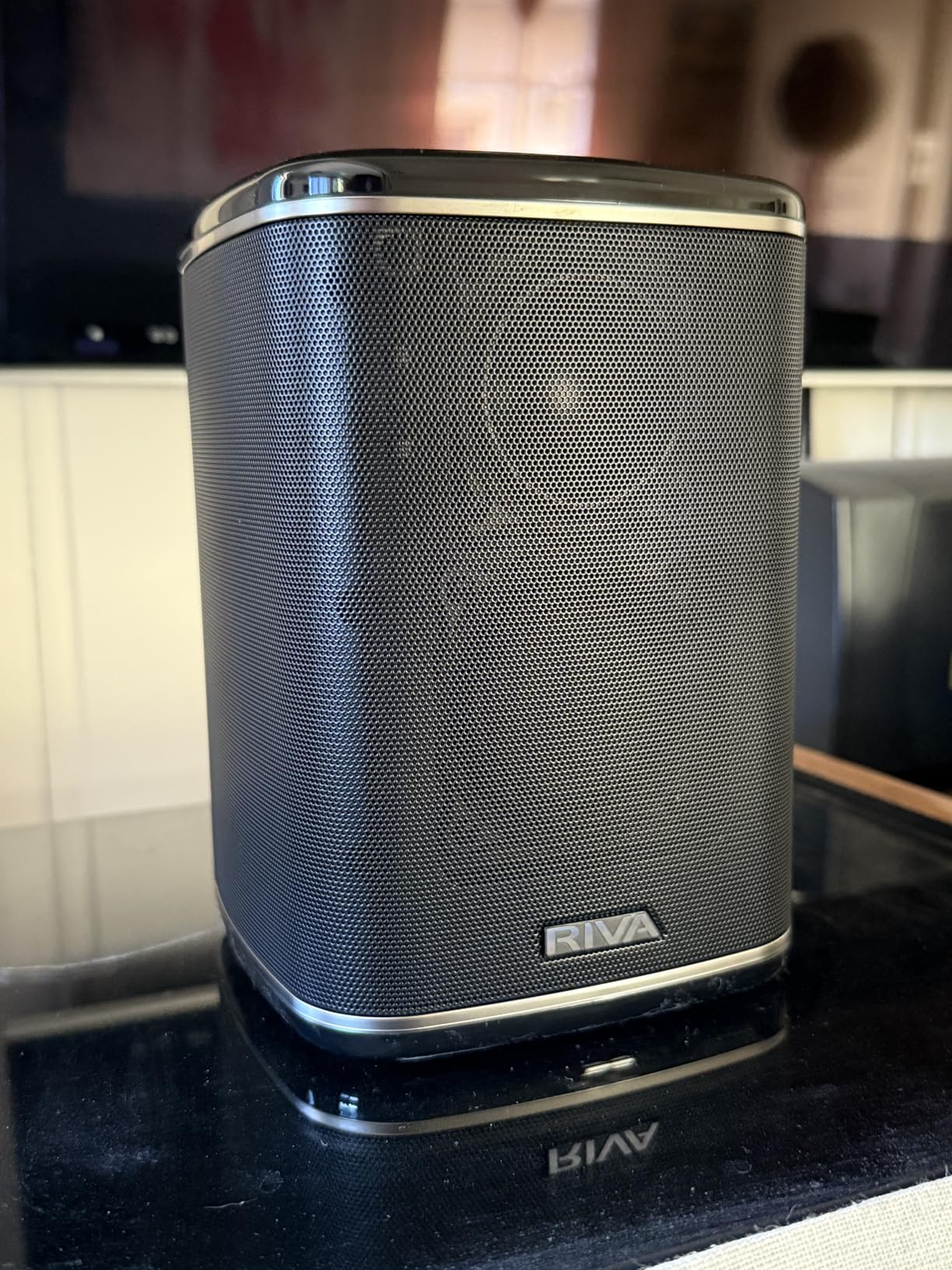 RIVA Upgraded Arena Wi-Fi Bluetooth Hi-Fi Speaker, 6 Drivers, 50W, Multiroom Music System, Supports Airplay 2, Chromecast, Spotify, Tidal and More Streaming (Black)