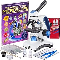 Vista 7 de AmScope M162C-2L-PB10 40X-1000X Microscopio de metal con doble lente de vidrio + portaobjetos, para estudiantes