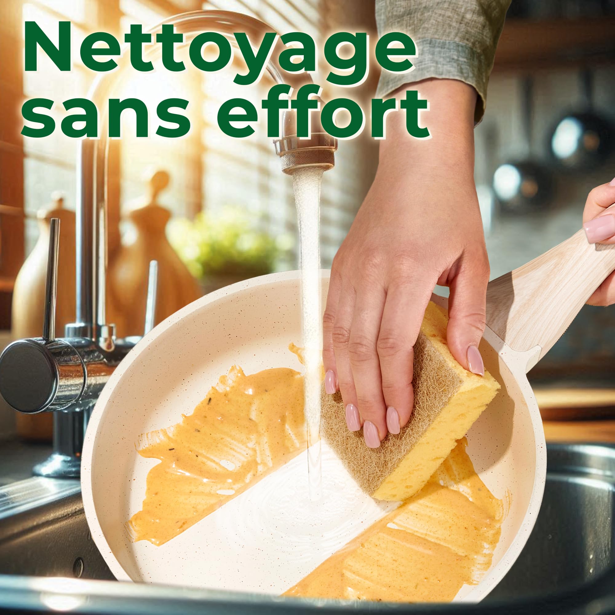 Just Perfecto Set de Casseroles 16-20-24-28 cm JL-888, Blanc | revêtement antiadhésif, compatible tous feux dont induction, couvercles inclus, poignées isolées