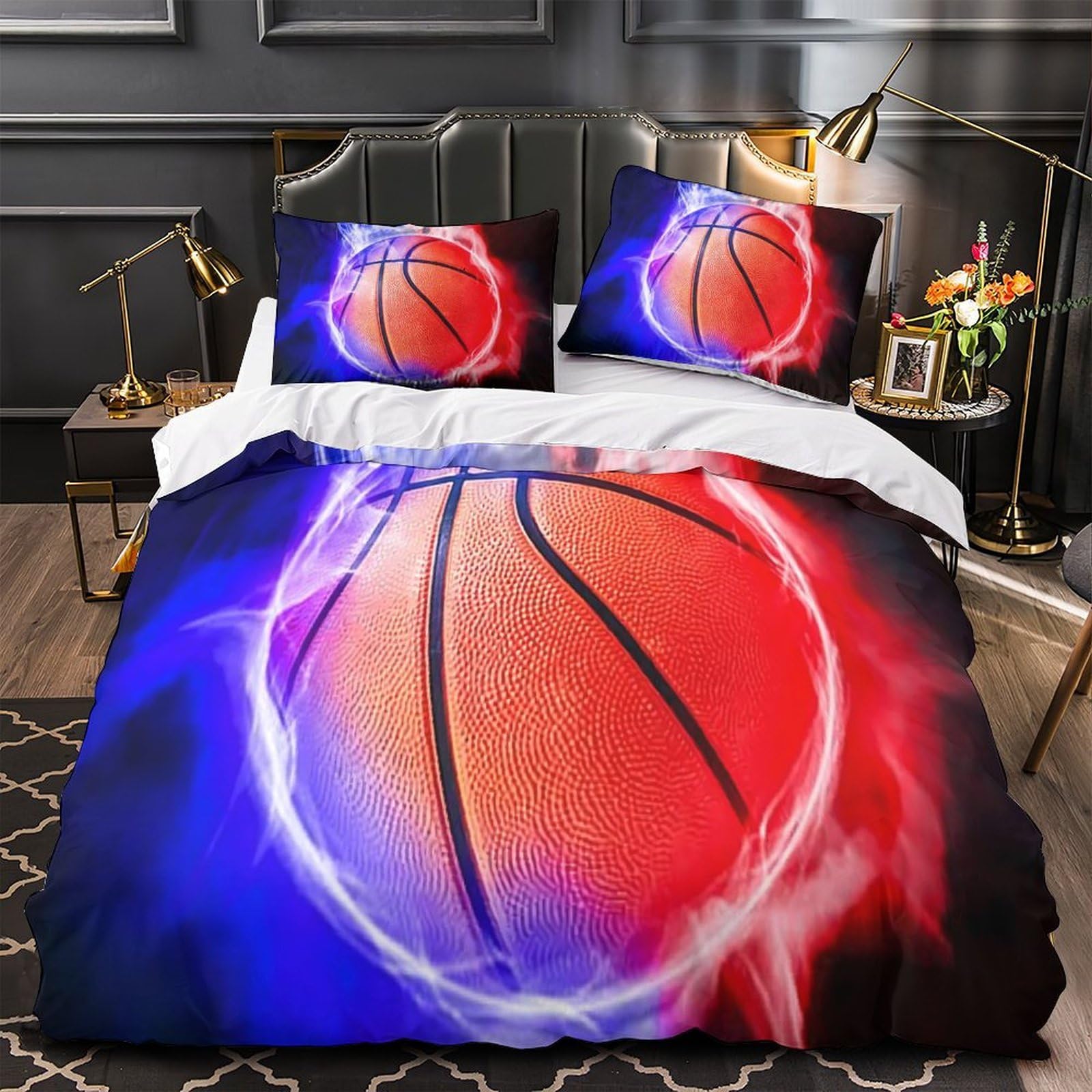 Parure de lit basket 3D pour relooker la chambre d'un jeune passionné de sport