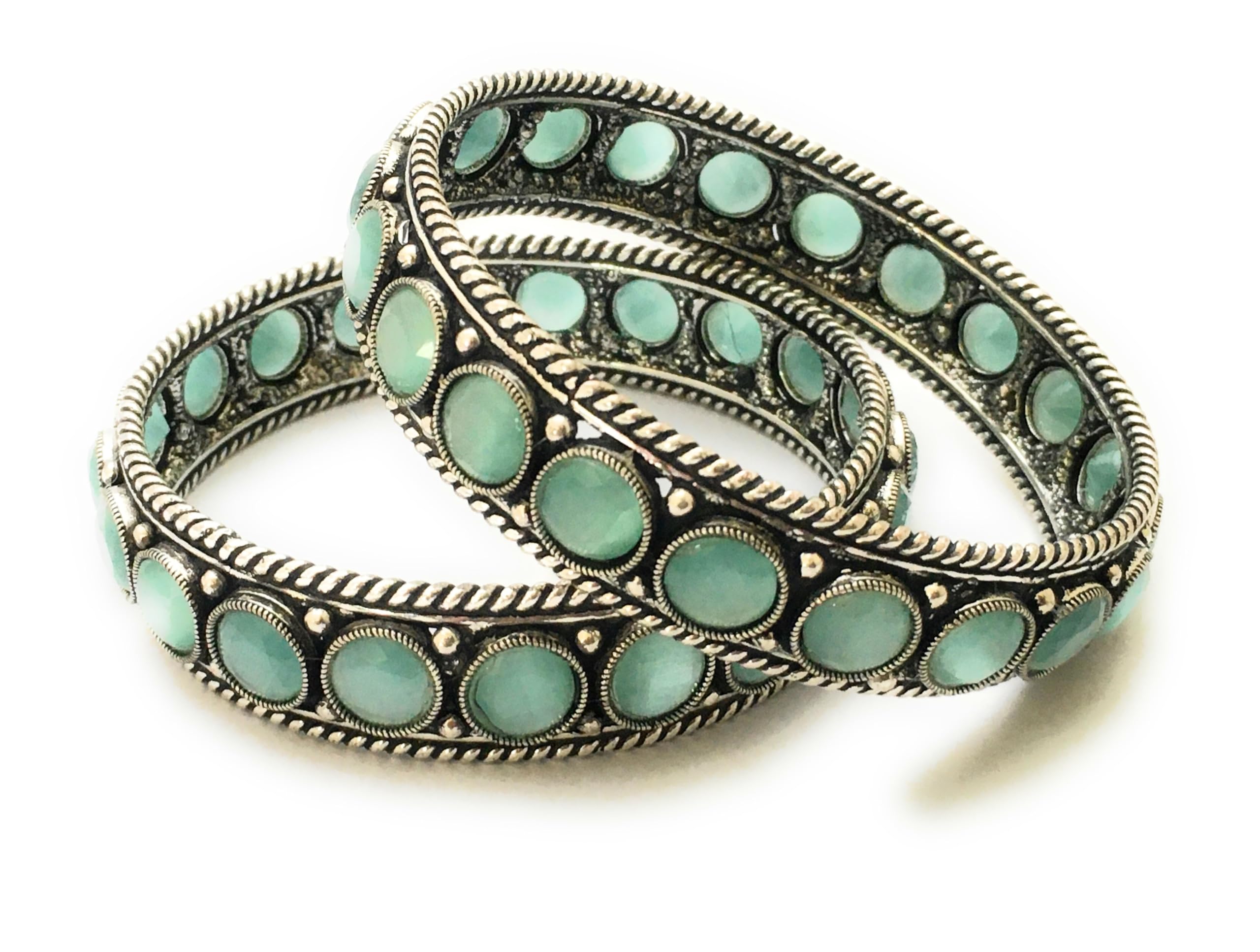 Sasitrends Ad Monalisa Stone Studded Oxidized German Silver Bangles for Women and Girls (B0CL2SBG8J) Amazon Price History, Amazon Price Tracker