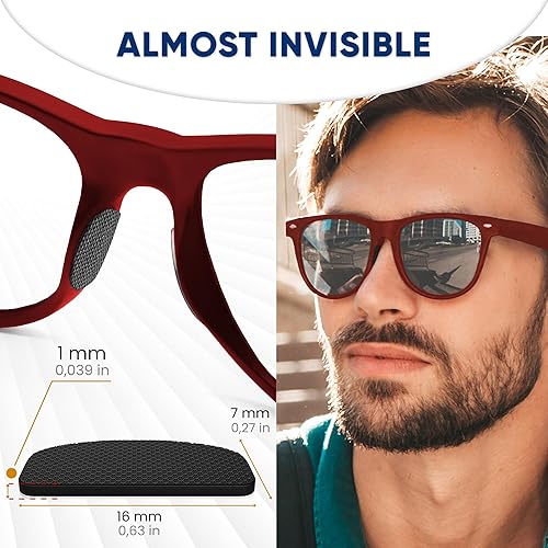 Miniatura 4 de Almohadillas antideslizantes para la nariz para lentes - Agarre de nariz para gafas antideslizantes de 0.04 pulgadas - Almohadillas adhesivas para