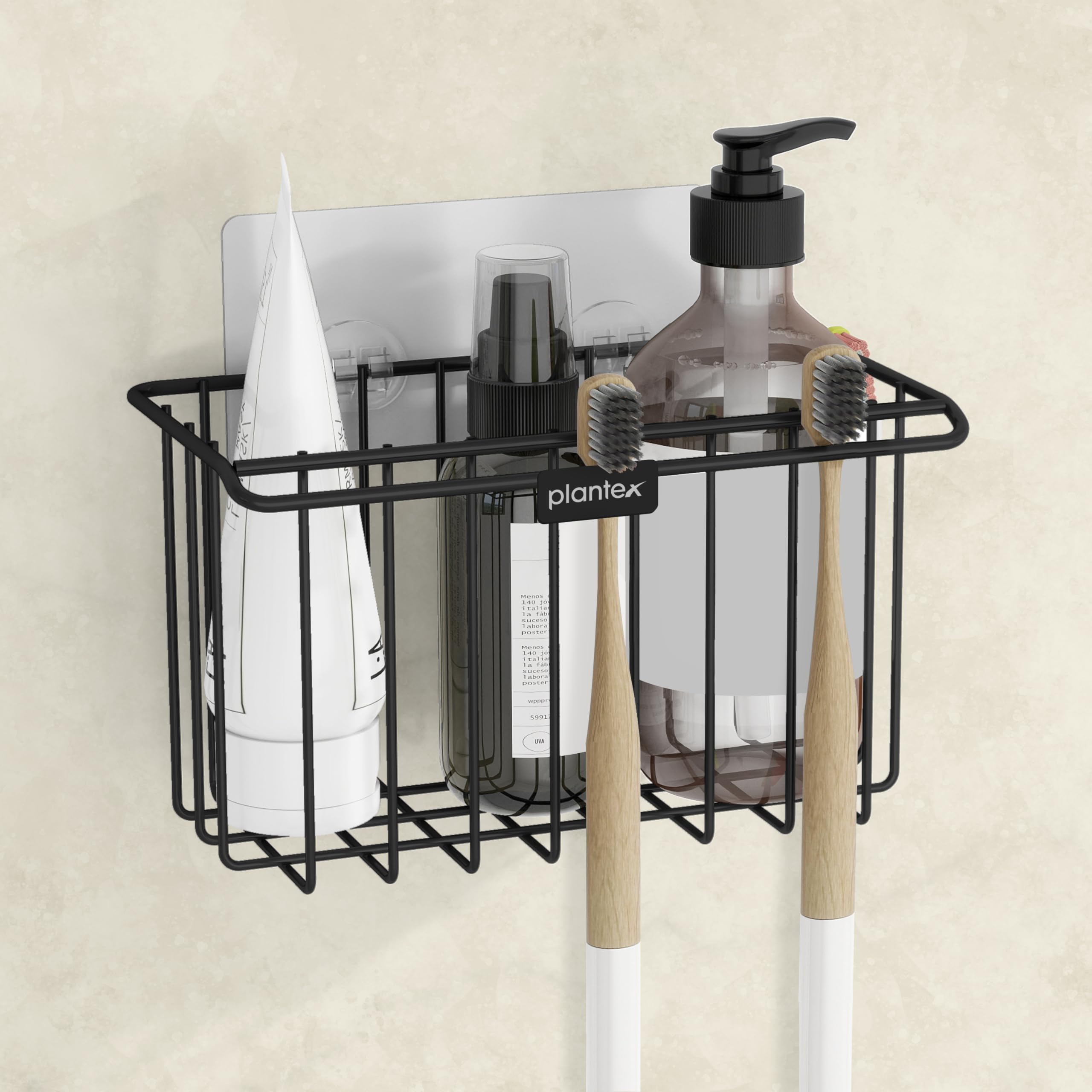 Plantex Self-Adhesive Toothbrush Holder/Toothbrush Organiser Without Drill/Storage Rack/Shelf for Bathroom Wall- (Black, Alloy Steel, Hanging Shelves)-image-40