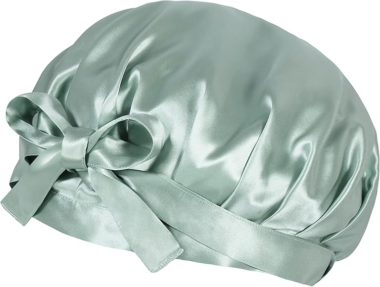 Amazon | [COCOSILK] シルク ナイトキャップ 前結び リボン シルク