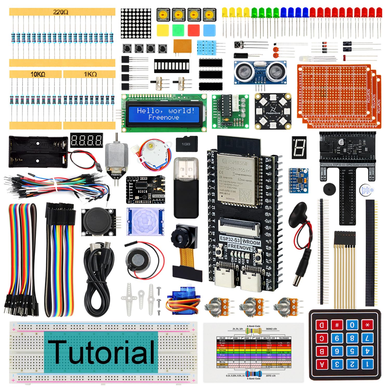 Freenove Ultimate Starter Kit for ESP32-S3, Dual-core 32-bit 240 MHz Microcontroller, Onboard Camera Wireless, 243 Items