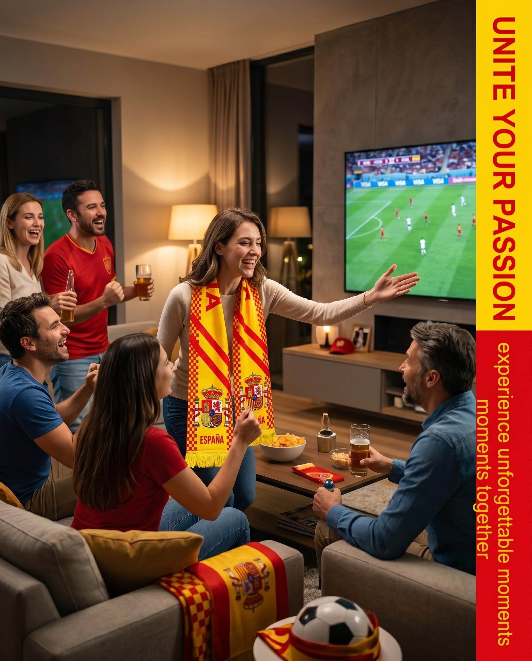 Sciarpa Ufficiale Spagna 2026 Mondiale Calcio TISCH Fan Stadio