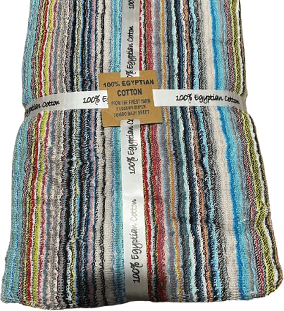 TOWELBAY 2 X Extra Large Super Jumbo Bath Sheets Towels 800 GSM Luxury 100% Egyptian Cotton Super Soft Highly Absorbent Velour Striped Bath Sheet 100x200cm (DN-08, 2)