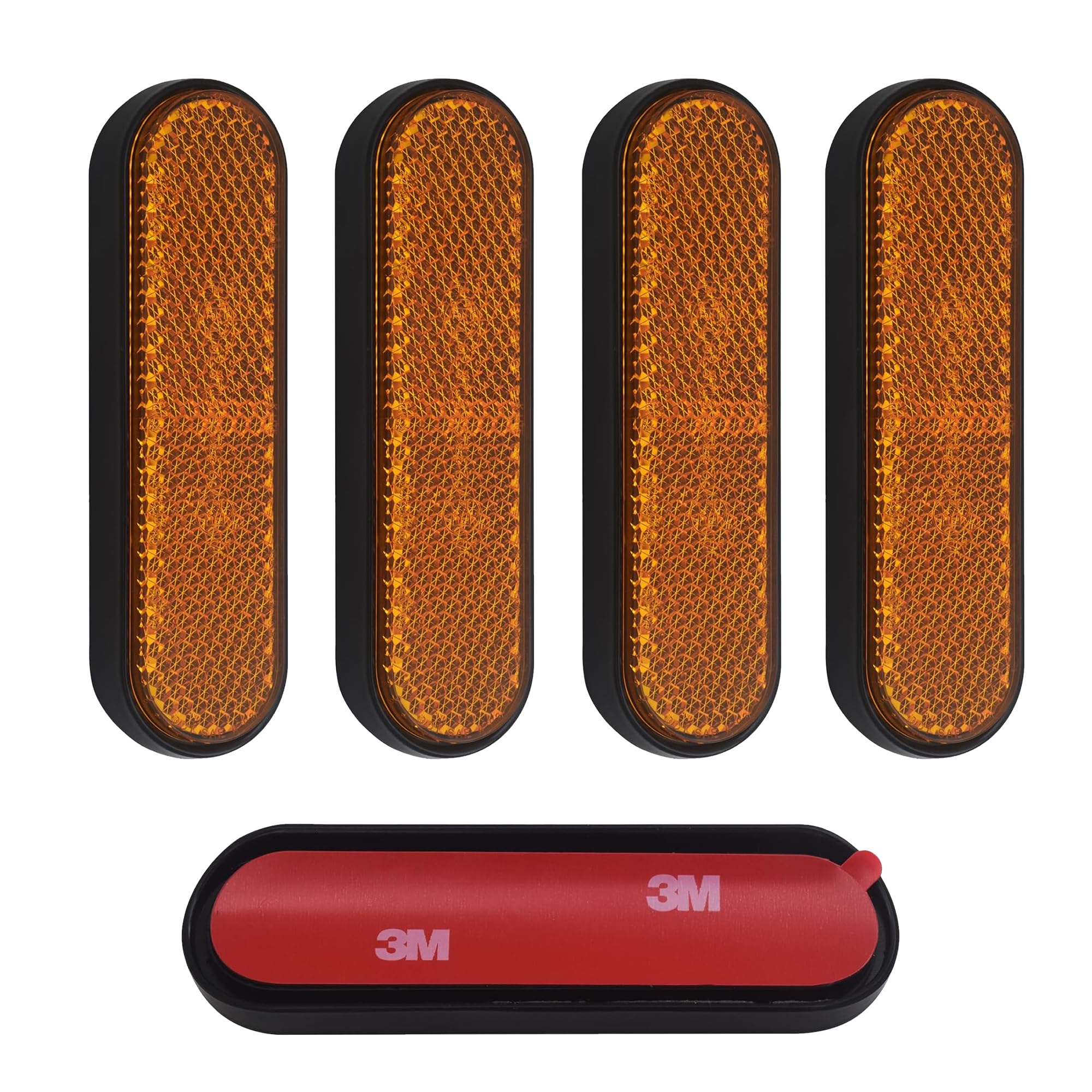 Fahrrad Reflektor Set 4-tlg - 73x23x4mm, Selbstklebend, Gelb Für Mehr Sicherheit