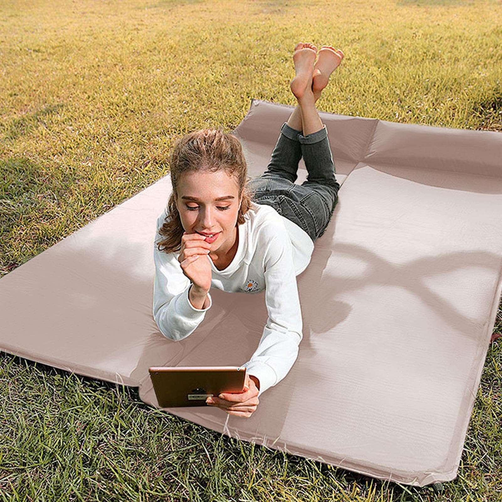 Matelas Gonflable Camping | Tapis De Sol À Gonflage Automatique - Tapis De Sommeil Camping,pour Randonnée Pêcheurs Road Trip Voyageurs Maison Plage Jardin Fêtes