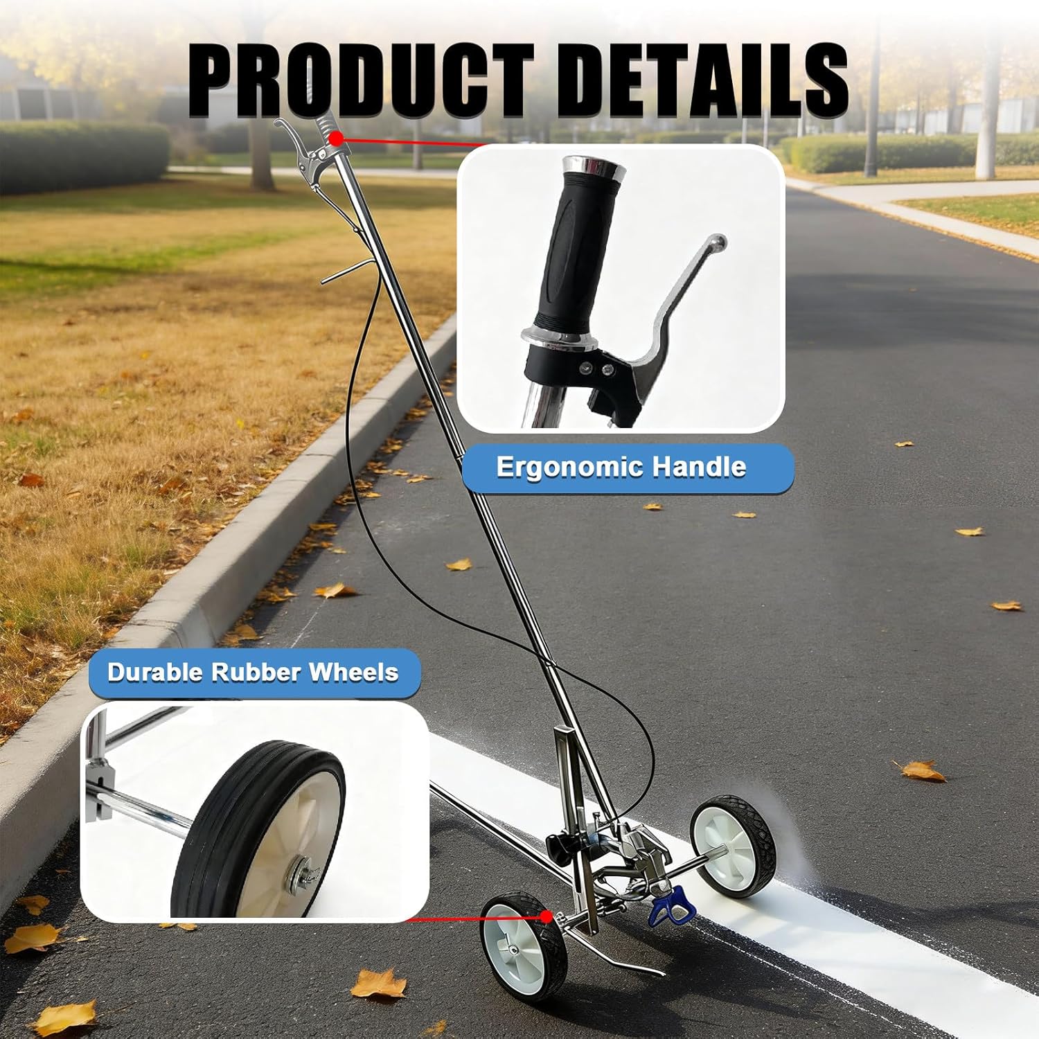 Parking Lot Striping Machine, Road Marking Machine, Precise Line Drawing, Compatible with Any Spray Painting Machine, Line Painting Machine, for Runways, Parking Spaces
