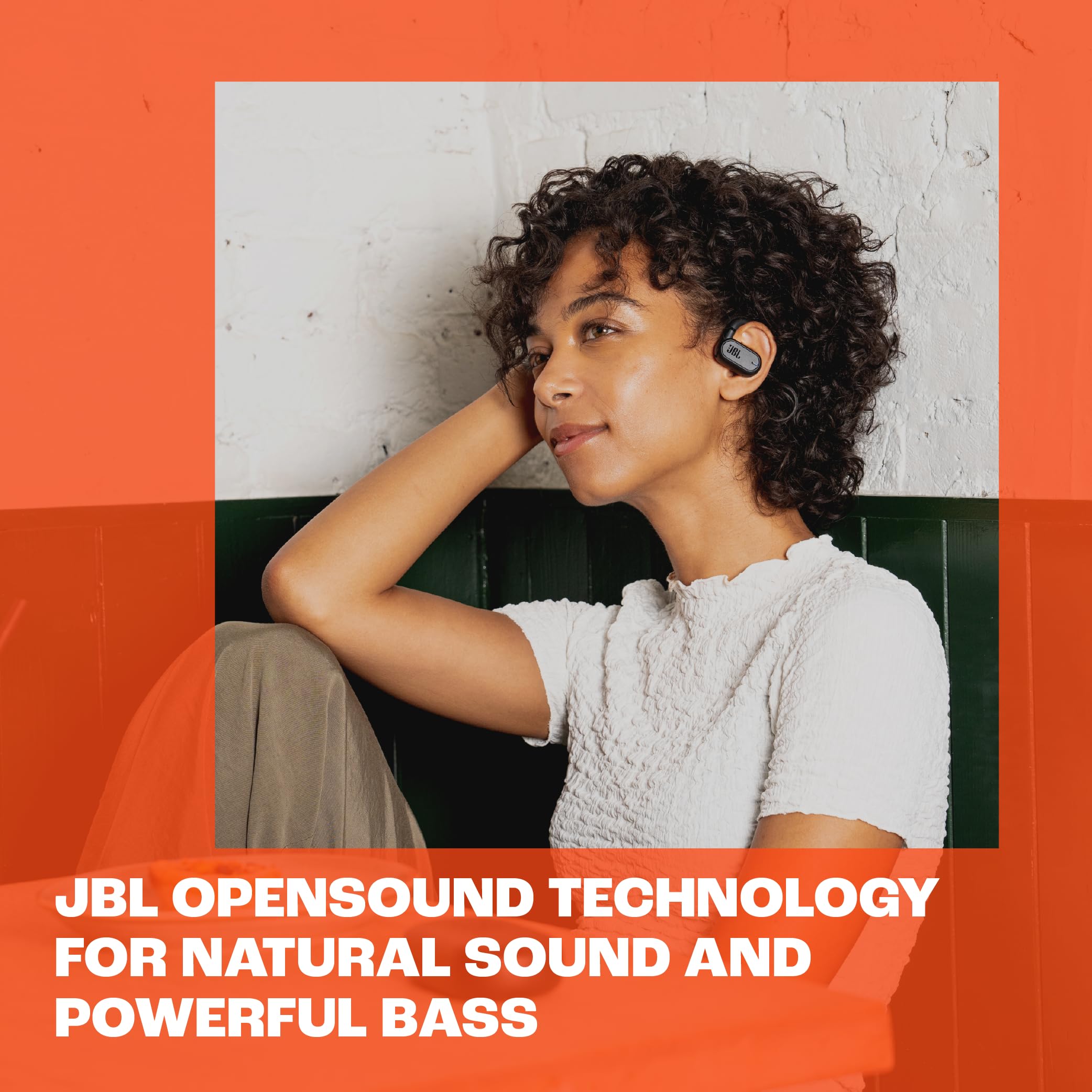 JBL Soundgear Sense, Écouteurs sans fil à conduction aérienne, technologie JBL OpenSound, indice de protection IP54, jusqu'à 24h d'autonomie, noir