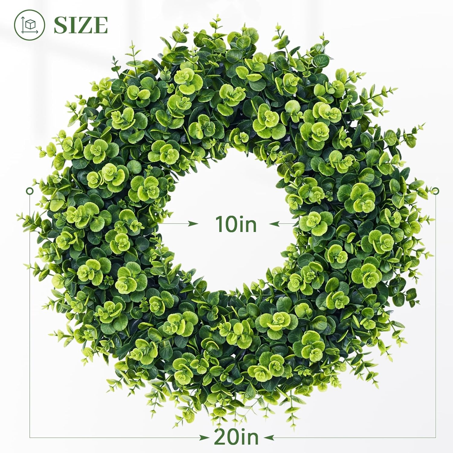 20Inch Boxwood Wreaths, Spring Summer Wreath for Front Door Perfect for Winter All Season Year Round Decor, Faux Boxwood Wreaths Ideal for Front Door Indoor Outdoor Windows Farmhouse