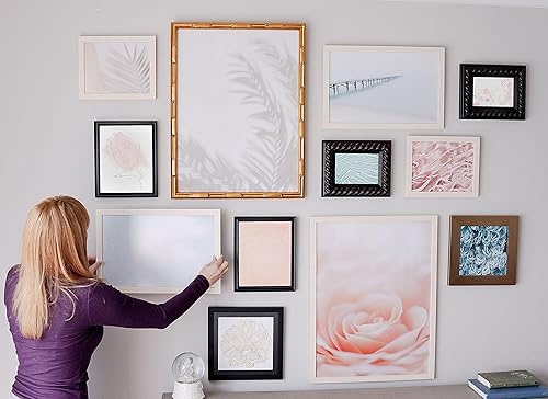 Miniatura 3 de Marco de madera maciza de bambú dorado de 12 x 12 pulgadas, ancho de moldeo de 1 pulgada, profundidad del marco interior de 0.75 pulgadas, completo