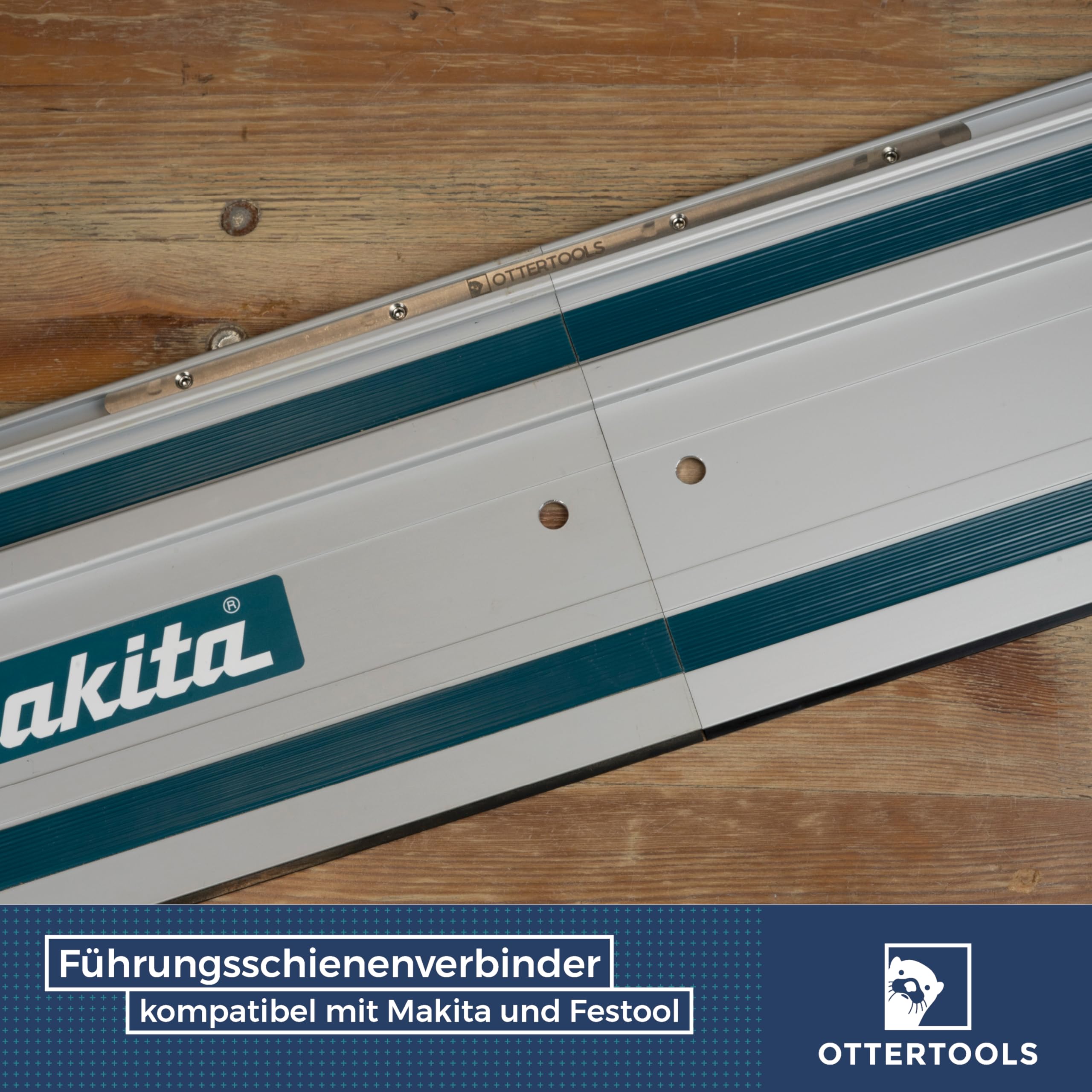 FSV Führungsschienenverbinder 2er Set – Edelstahl, selbstzentrierend durch konische Kanten – Kompatibel mit Makita & Festool – für präzise, versatzfreie Schnitte