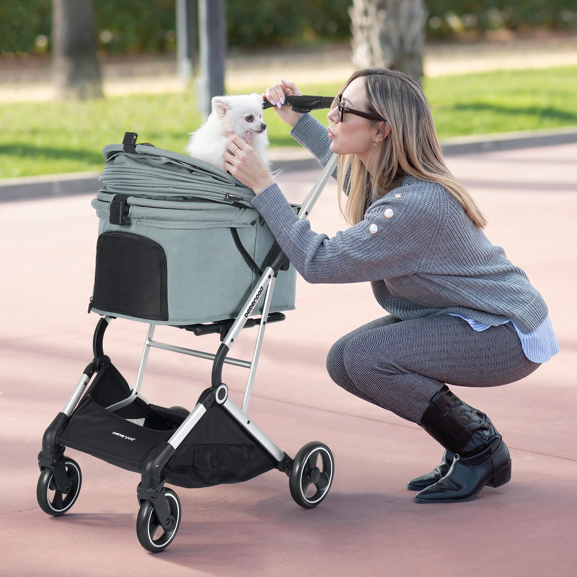 Amazon | BEBEROAD PETS T4 ペットカート 猫 小型犬 バギー 折りたたみ