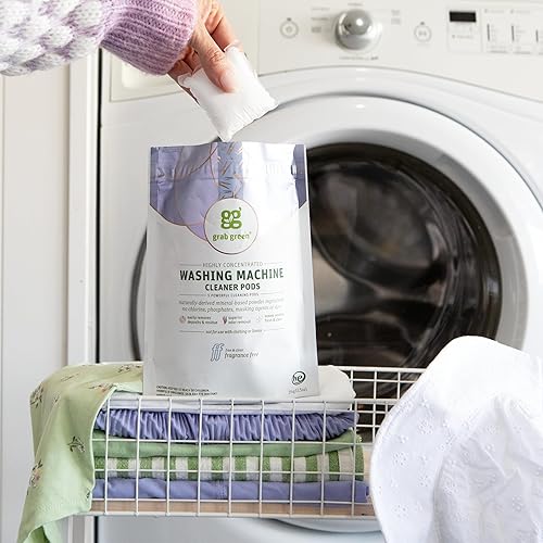 Miniatura 6 de Grab Green Limpiador de lavadora, 5 unidades, sin fragancia, a base de minerales, elimina depósitos y olores, limpia naturalmente