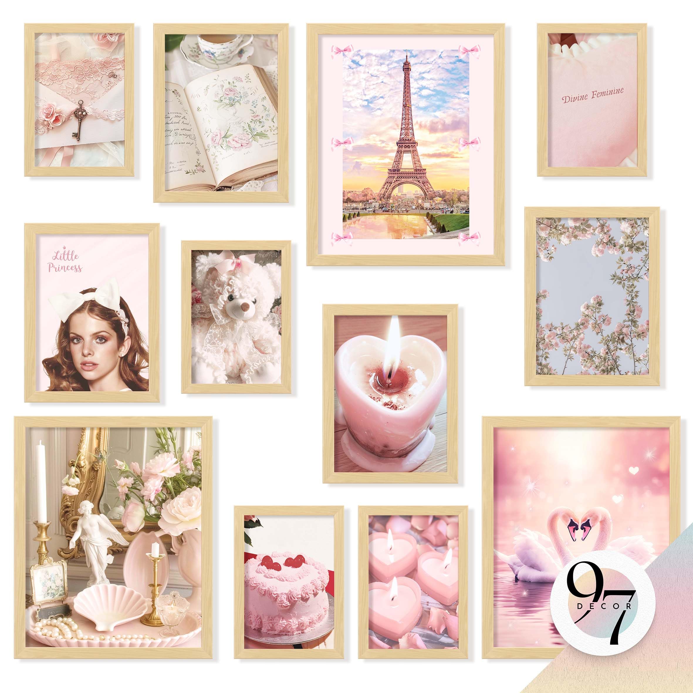97 Decor Pink Coquette Room Decor Aesthetic - Vintage Coquette Wall Decor, Cute Coquette Posters For Girls Dorm Decoration...