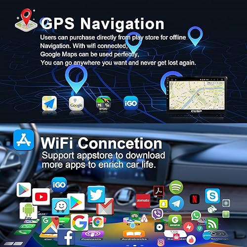 Miniatura 3 de CUSP - Radio estéreo para automóvil con Android de 10.1 pulgadas, universal, doble DIN, inalámbrico, Apple Carplay y Android Auto 8 Core 8G+128G
